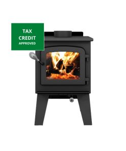 Drolet Spark II Wood Burning Stove burning bright and efficient